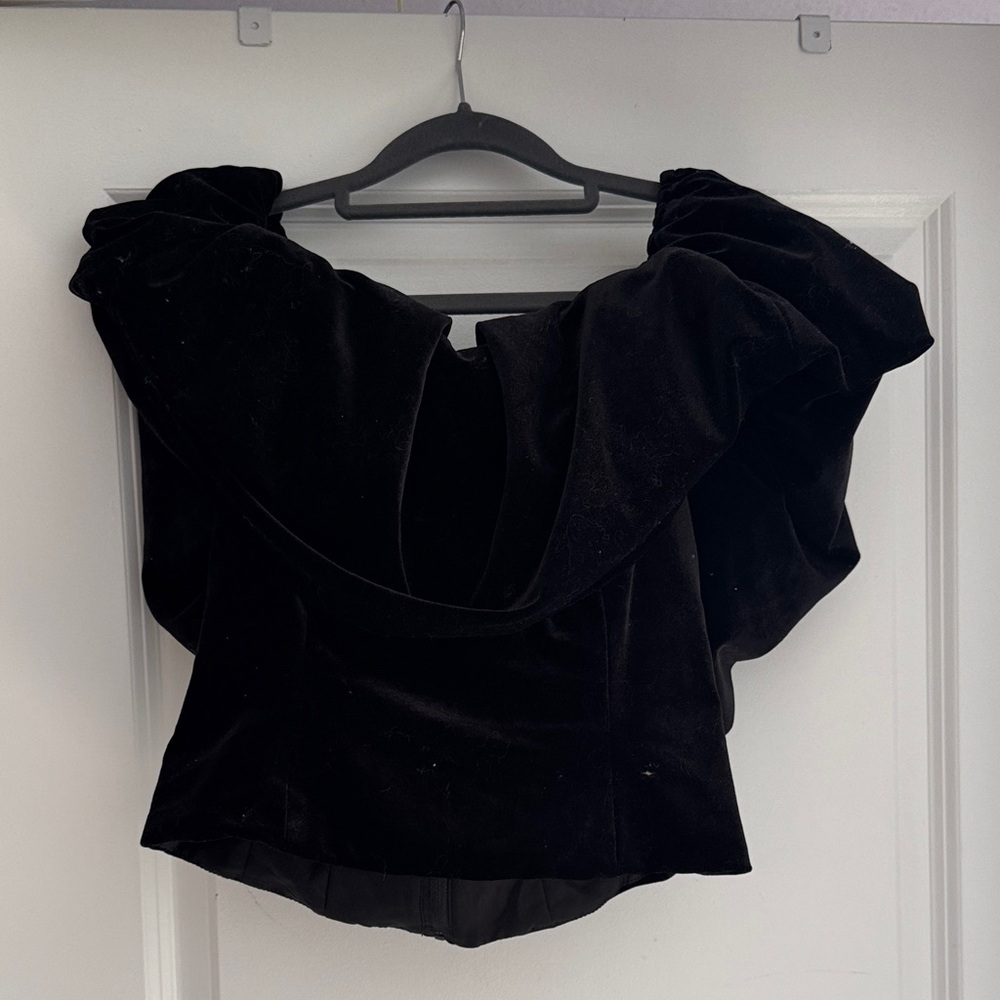 Hutch Elegant Black Velvet Blouse